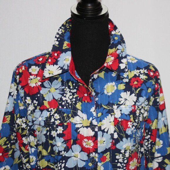 Alfred Dunner Floral 3/4 Sleeve Blouse - Picture 2 of 12